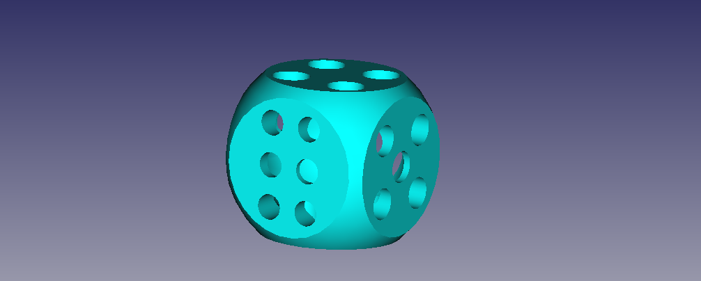Image of a 3D model of a dice.