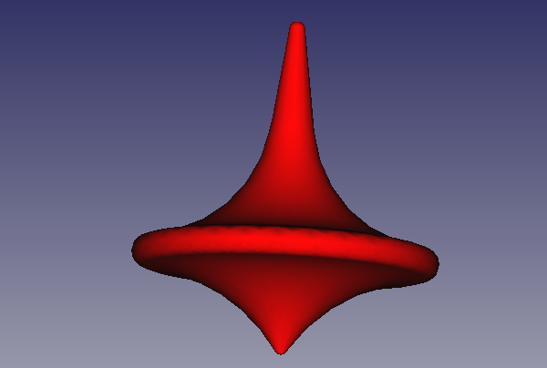 Image of a 3D model of a spin top.