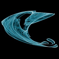 image of a variation of a Pickover attractor plot